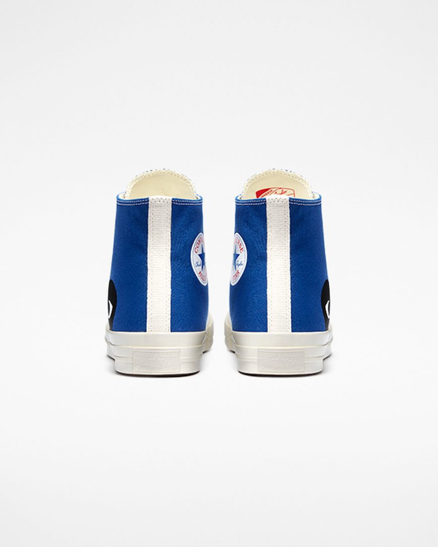Men's Converse x Comme des Garçons PLAY Chuck 70 High Top Shoes Blue / Black | AU 4016CK